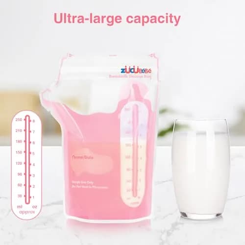 ZÜCÜBéBé Breastmilk Storage Bags 360 Count | 227ml (8oz) BPA-Free, Leakproof, Self-Standing with Pour Spout thumbnail 8