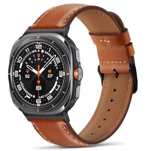 Tasikar Leather Bands Compatible with Samsung Galaxy Watch Ultra 2 47mm (2026)/ Ultra 1 47mm (2025/2024), Genuine Leather Strap for Galaxy Watch Ultra 47mm thumbnail 1