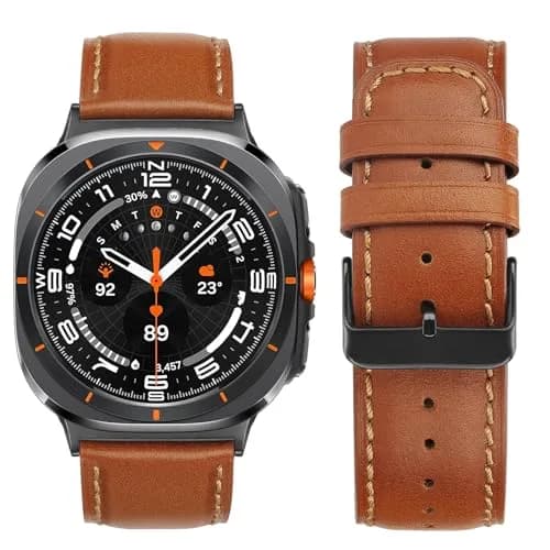 Tasikar Leather Bands Compatible with Samsung Galaxy Watch Ultra 2 47mm (2026)/ Ultra 1 47mm (2025/2024), Genuine Leather Strap for Galaxy Watch Ultra 47mm thumbnail 2