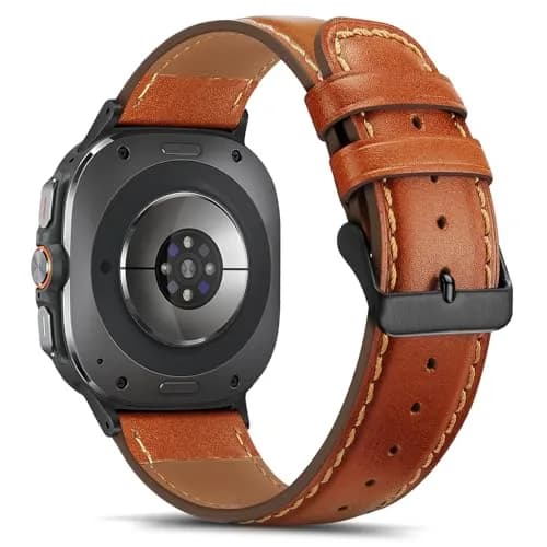 Tasikar Leather Bands Compatible with Samsung Galaxy Watch Ultra 2 47mm (2026)/ Ultra 1 47mm (2025/2024), Genuine Leather Strap for Galaxy Watch Ultra 47mm thumbnail 3