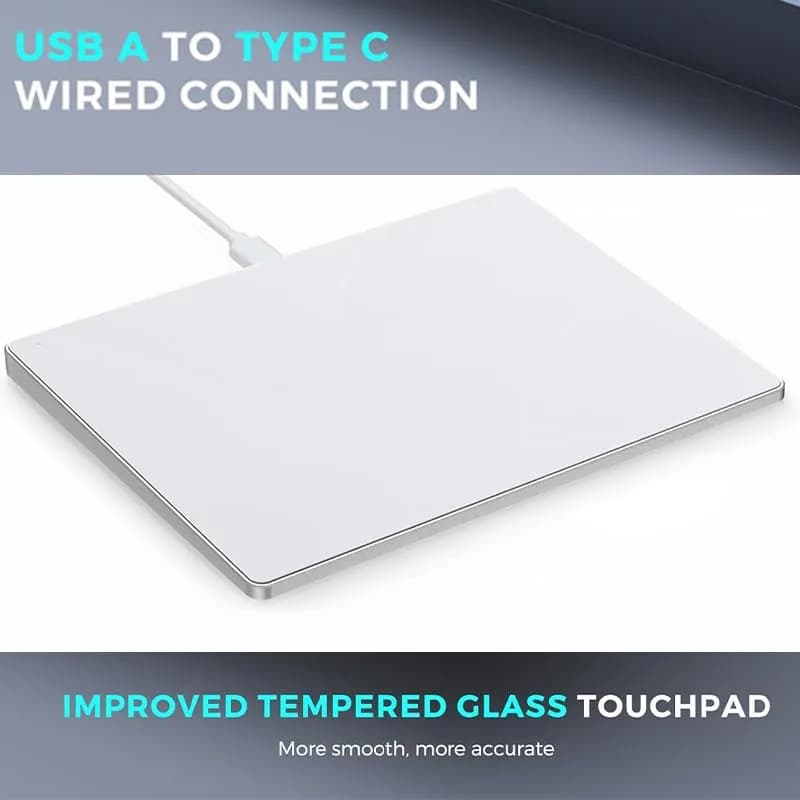 JOMAA Wired Touchpad with Multi-Gesture Control, Glass Panel & Aluminum Alloy Casing | 90x130mm thumbnail 9