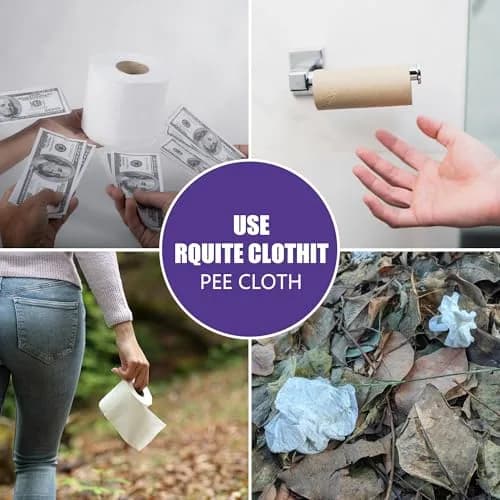 Rquite Reusable Pee Cloth for Women Hiking Essentials 2-Pack 15cm x 20cm (5.9" x 7.9") | Soft Absorbent & Waterproof Trail Hygiene thumbnail 7