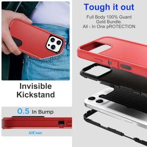 AICase for iPhone 16 Pro Case with Built-in Stand | Heavy Duty Drop Protection thumbnail 2