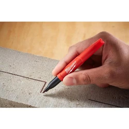 Milwaukee INKZALL Permanent Marker Fine Point Black 4 Count (Pack of 2) | Writes on Wet, Oily, Dusty Surfaces thumbnail 3