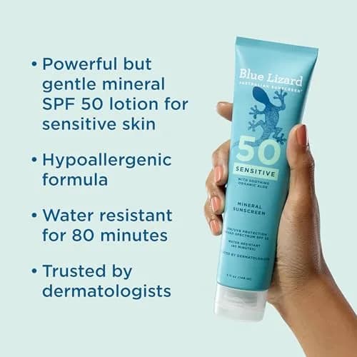 Blue Lizard Sensitive Mineral Sunscreen SPF 50+ 312ml (10 Fl Oz Pack of 2) | Dermatologist Trusted USA Import thumbnail 2