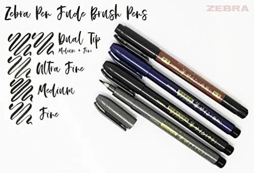 Zebra Zensations Brush Pen Medium Tip Water-Resistant Ink 2-Pack | Japanese Design, Expressive Strokes thumbnail 3