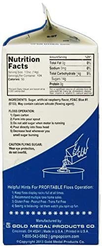 Gold Medal Flossugar Blue Raspberry 3.25 Lbs./52oz. Pack of 2 | Cotton Candy Sugar for Gummy & Candy (120c) thumbnail 3