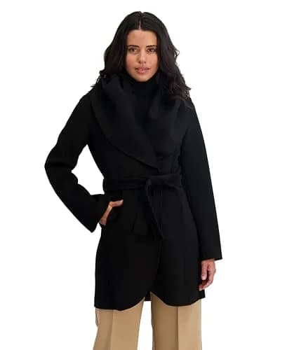TAHARI Women's Marilyn Wool Blend Peacoat X-Large | Double-Faced Wool, Removable Belt, Fall & Winter thumbnail 1