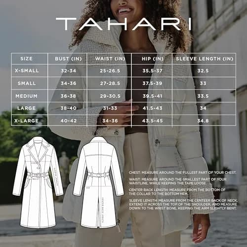 TAHARI Women's Marilyn Wool Blend Peacoat X-Large | Double-Faced Wool, Removable Belt, Fall & Winter thumbnail 5
