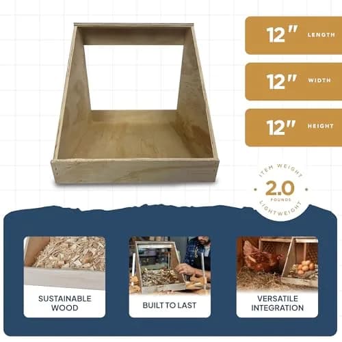 Farm Innovators Handcrafted Wood Chicken Nesting Box 3-Pack | Secure, Fully Assembled, Versatile thumbnail 4