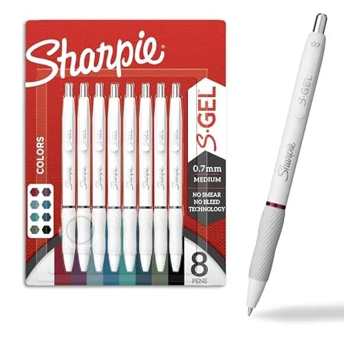 Sharpie S-Gel Pens, Fashion Barrel White Pearl, Medium Point (0.7mm), Bold Ink Colors | Vivid, Smear-Free Writing thumbnail 1