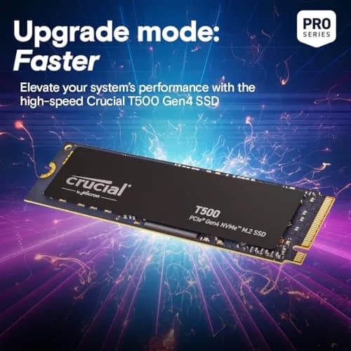 Crucial T500 4TB PCIe Gen4 NVMe M.2 SSD | Up to 7,000MB/s Read, 6,900MB/s Write, 1.05M/1.05M IOPS thumbnail 6