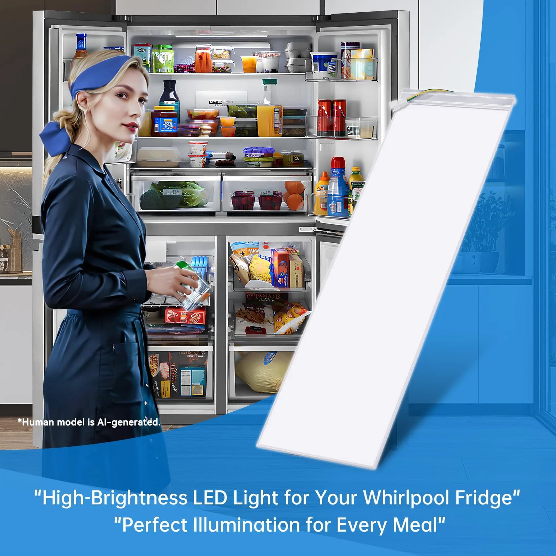 TSIGUOQURU Refrigerator LED Light Assembly W11048980 for Whirlpool WRQA59CNKZ, Kitchen-Aid KRQC506MPS00 | USA Imported Appliance Part thumbnail 3