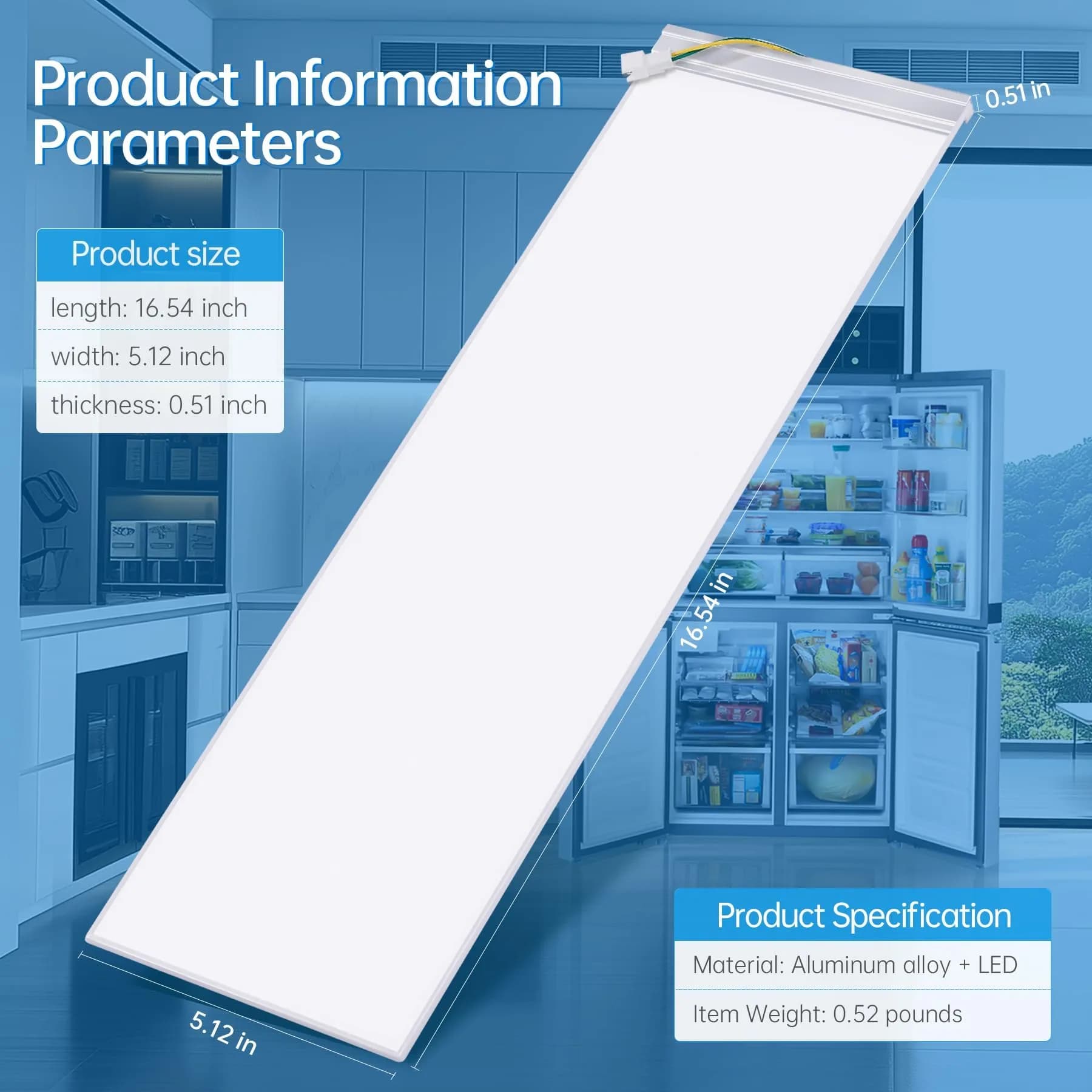 TSIGUOQURU Refrigerator LED Light Assembly W11048980 for Whirlpool WRQA59CNKZ, Kitchen-Aid KRQC506MPS00 | USA Imported Appliance Part thumbnail 7