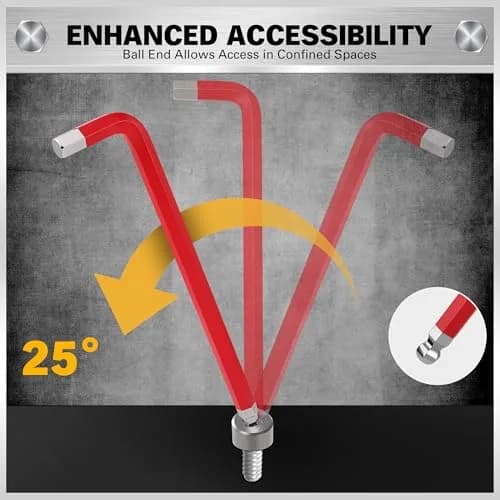 ELEAD 29-Piece Hex & Torx Key Set | Rainbow Colored Allen Wrench Set with T-Handle & Extension Bar (Metric 1.5-10mm, SAE 1/16"-3/8", Torx T10-T50) thumbnail 4