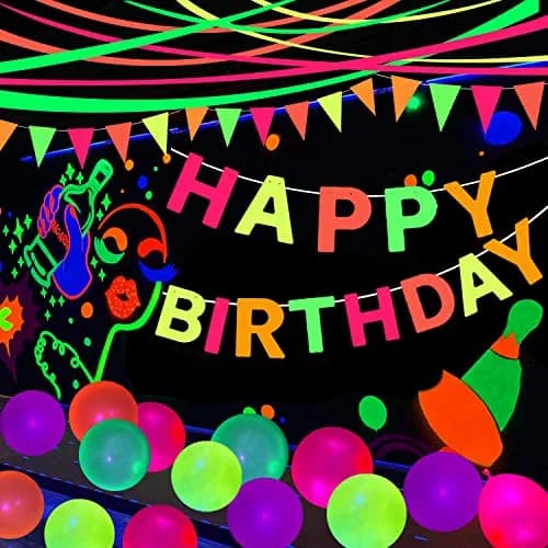 MFLUEEWR 1320feet Blacklight Party Streamer Decorations | Glow Crepe Paper for Neon & Fluorescent Parties thumbnail 5