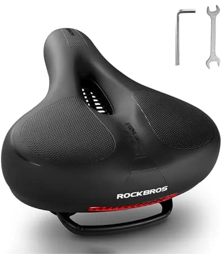 ROCKBROS Bike Seat Cushion Wide Waterproof Ergonomic 26cm x 22cm | Dual Shock Absorbing Memory Foam thumbnail 1