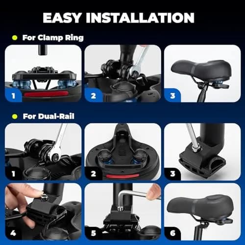 ROCKBROS Bike Seat Cushion Wide Waterproof Ergonomic 26cm x 22cm | Dual Shock Absorbing Memory Foam thumbnail 7