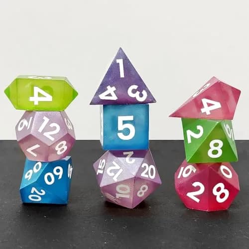 ResinWorld Upgraded 9-Piece Polyhedral Dice Mold with Pendant Crystal D4 | New Font, Easy Paint Fill thumbnail 4