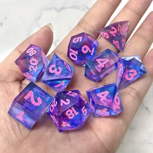ResinWorld Upgraded 9-Piece Polyhedral Dice Mold with Pendant Crystal D4 | New Font, Easy Paint Fill thumbnail 5