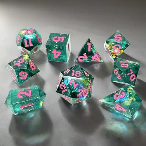 ResinWorld Upgraded 9-Piece Polyhedral Dice Mold with Pendant Crystal D4 | New Font, Easy Paint Fill thumbnail 7