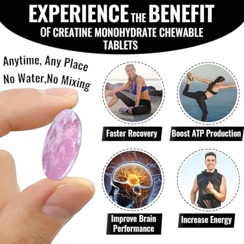 Zeylamum Liposomal Creatine Monohydrate Chewable Tablets 4220mg | 60ct, Unflavored, Sugar-Free, Supports Performance & Recovery thumbnail 6