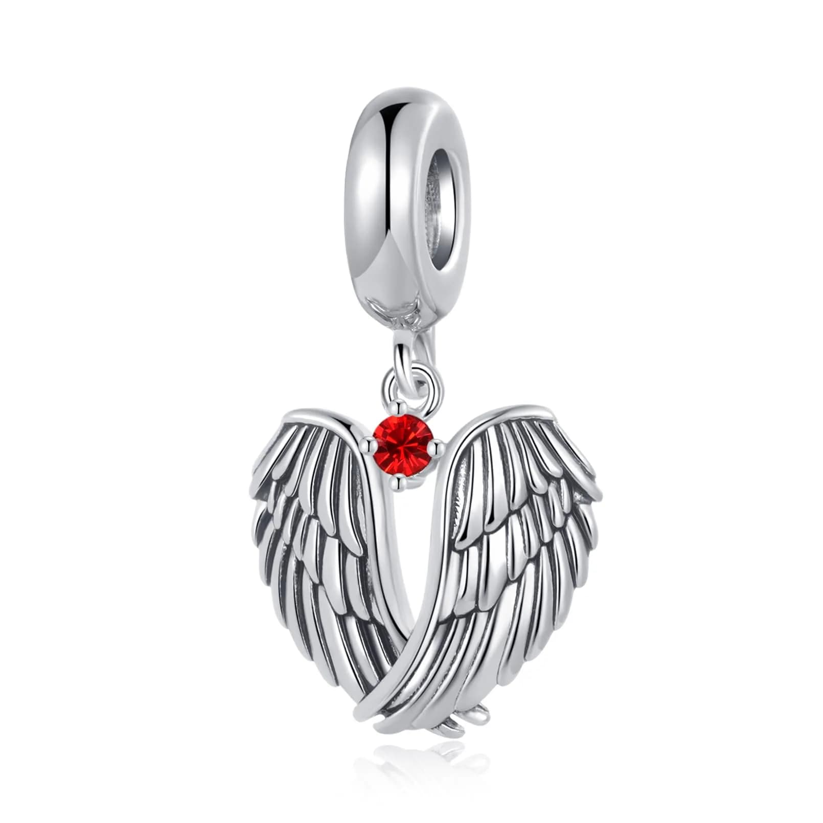 NARTGO Guardian Angel Purple June Birthstone Charm | Heart Shape, Copper, 4.5mm-5.0mm Hole — July Birthstone