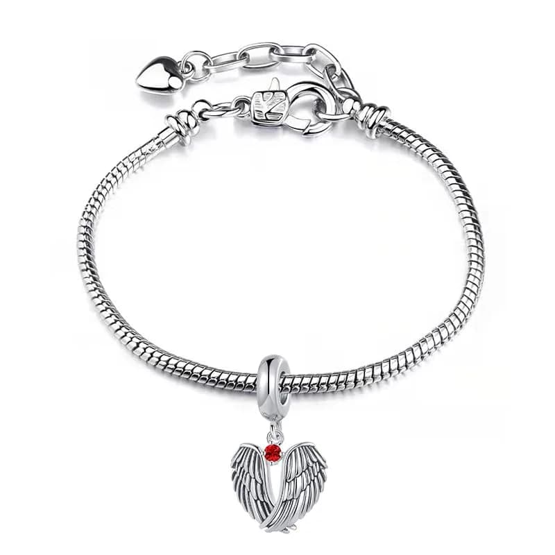 NARTGO Guardian Angel Red July Birthstone Charm with Lobster Clasp, 4.5mm-5.0mm Hole Diameter | Authentic USA Import thumbnail 5