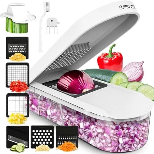 Fullstar Pro Core Vegetable Chopper & Mandoline Slicer 6-in-1 | 6 Stainless Steel Blades + Container thumbnail 1