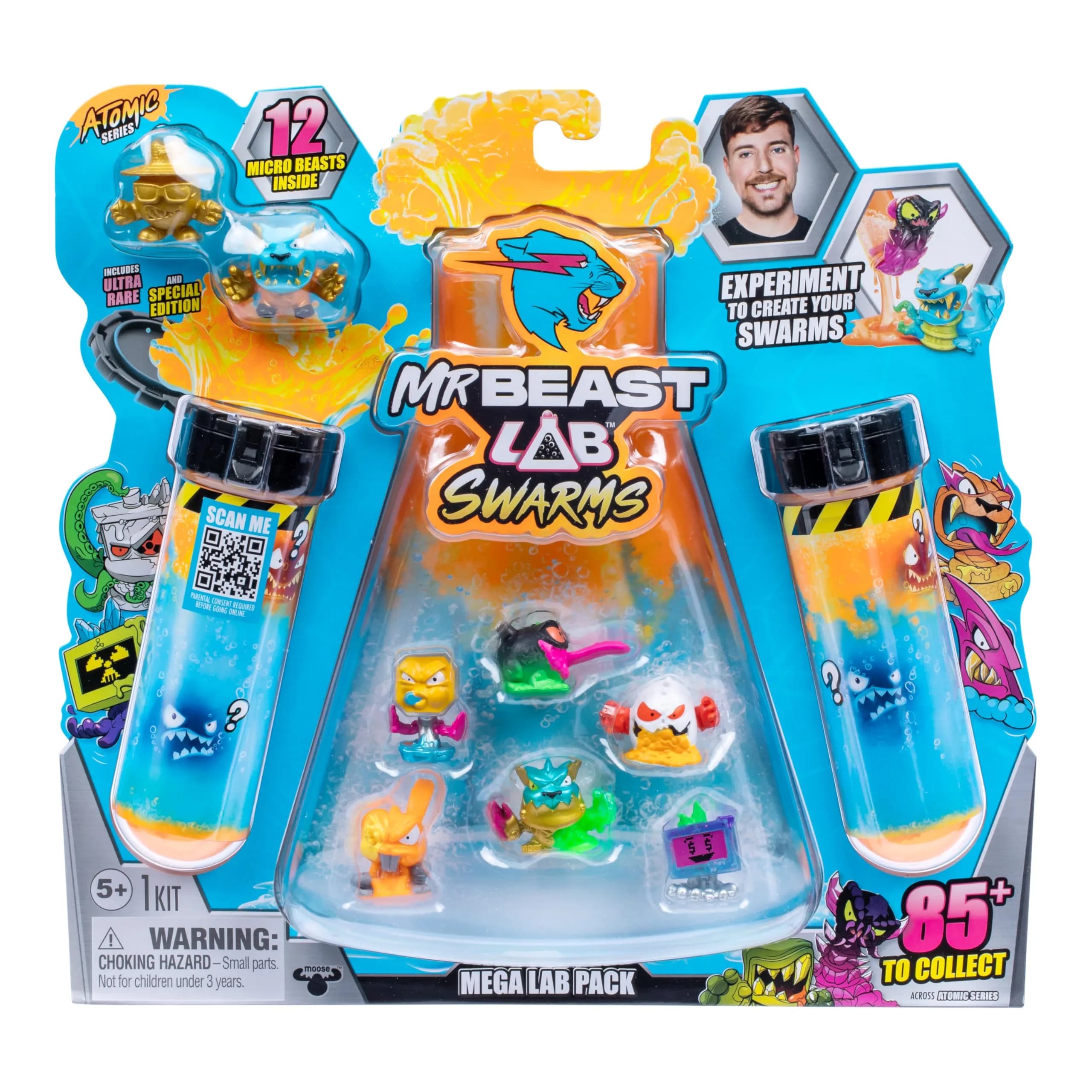 MRBEAST LAB Swarms Atomic Series 12 Pack Micro Beasts 2.5 cm (1 inch) | Educational Toy Figures for Kids 3-6