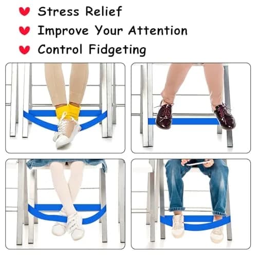 rookea Elastic Chair Bands for Kids | Fidget & ADHD Support, 6 Pack, Colorful TPE Stretch Bands thumbnail 4