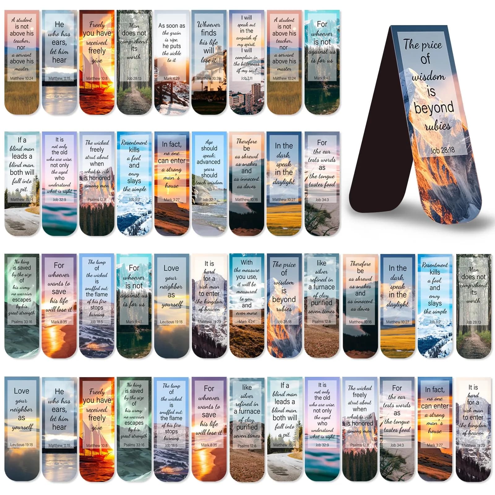 Diteryy Magnetic Bookmarks 50 Pack | Bible Verse Page Markers for Books