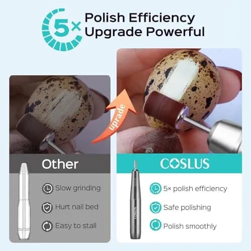 COSLUS C40 Electric Nail Drill Professional with Dial Speed Control & 6 Bits | Grey, Metal, Corded Electric thumbnail 2