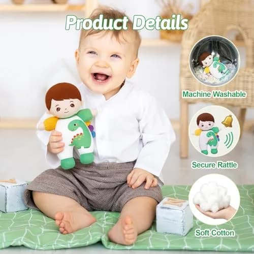 OUOZZZ Dinosaur Plush Toy 25cm (10") | CPC Certified & CPSIA Tested for Safe Play thumbnail 6