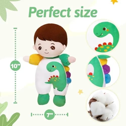 OUOZZZ Dinosaur Plush Toy 25cm (10") | CPC Certified & CPSIA Tested for Safe Play thumbnail 2