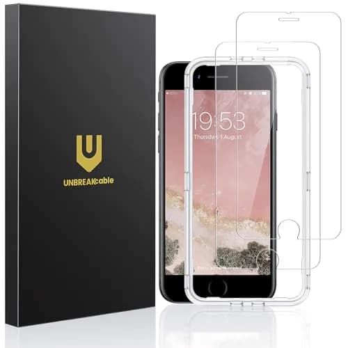 UNBREAKcable 2-Pack Tempered Glass Screen Protector for iPhone SE 2022/SE 2020, iPhone 8/7 4.7'' | 9H Hardness, 99.99% HD Clear thumbnail 1