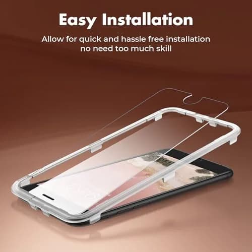 UNBREAKcable 2-Pack Tempered Glass Screen Protector for iPhone SE 2022/SE 2020, iPhone 8/7 4.7'' | 9H Hardness, 99.99% HD Clear thumbnail 2