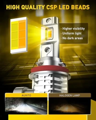 AUXITO H11 H8 H16 Switchback LED Fog Light Bulbs 6500K White/3000K Amber Yellow 10000 Lumens (Pack of 2) thumbnail 3