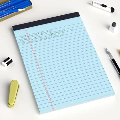 AILZFEI Colored Note Pads 5x8 Inch 150 Sheets | College Ruled Paper Pads with Red Margin Lines thumbnail 7