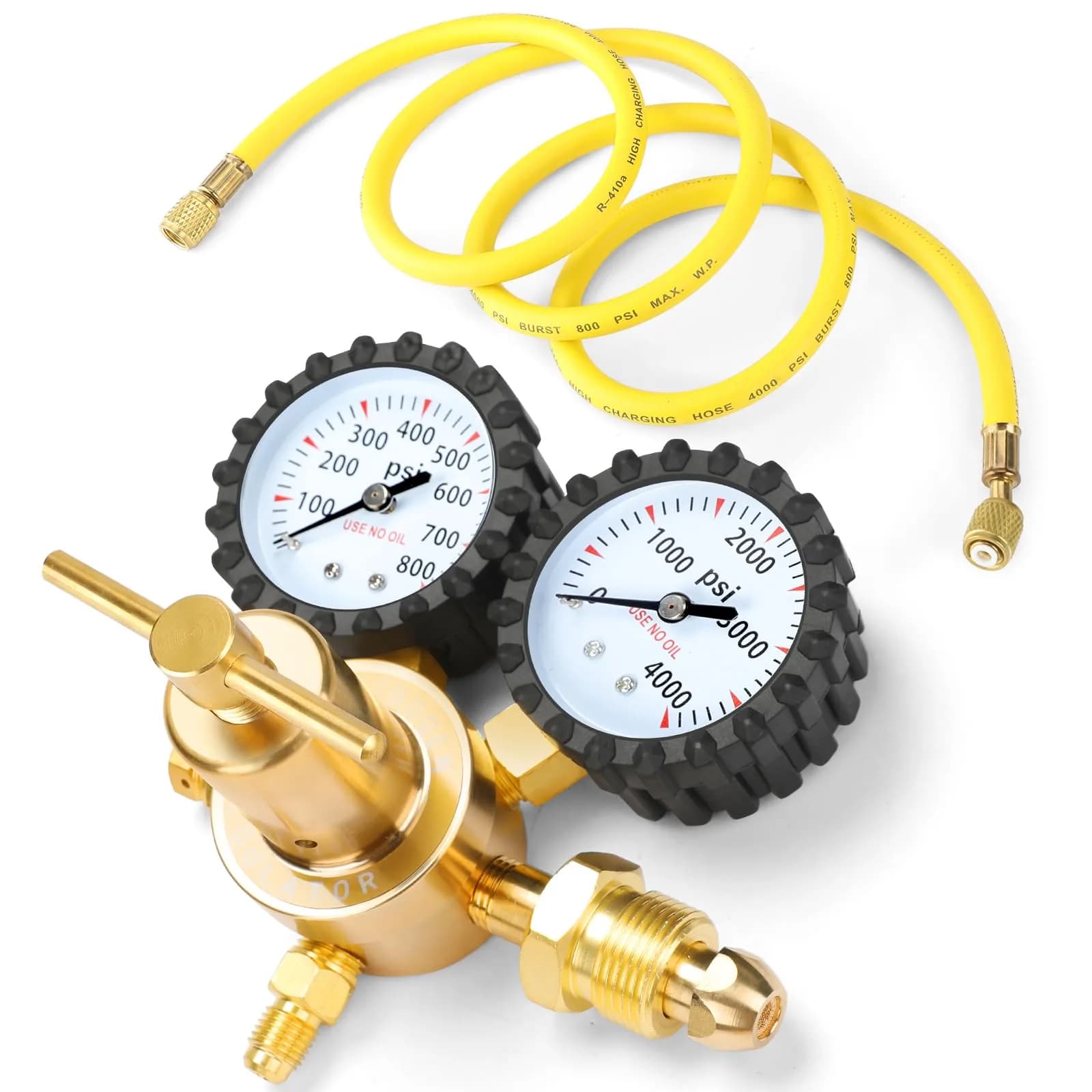 BETOOLL Nitrogen Regulator 0-800 PSI Brass with 78.7" Hose | HVAC & Welding Equipment