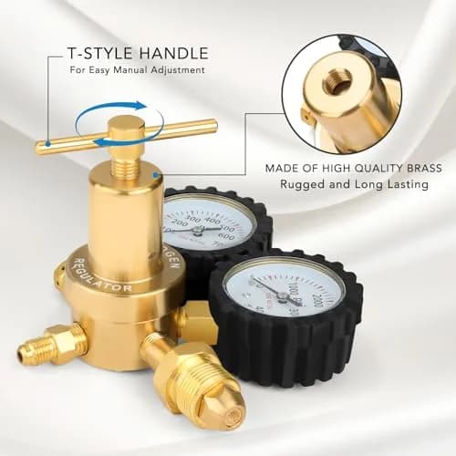 BETOOLL Nitrogen Regulator 0-800 PSI Brass with 78.7" Hose | HVAC & Welding Equipment thumbnail 4