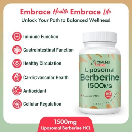 CEALMU CORE Liposomal Berberine HCL 60 Count | High Bioavailability Supplement for Adults thumbnail 4
