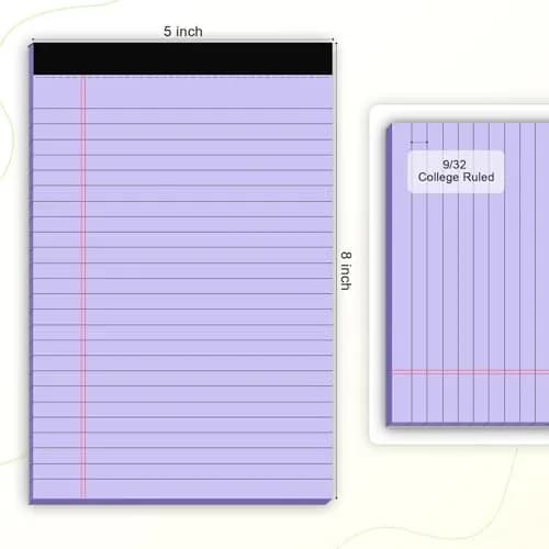 AILZFEI Purple Legal Pads 5x8 Inch (180 Pages Total) | College Ruled with Premium Paper thumbnail 2