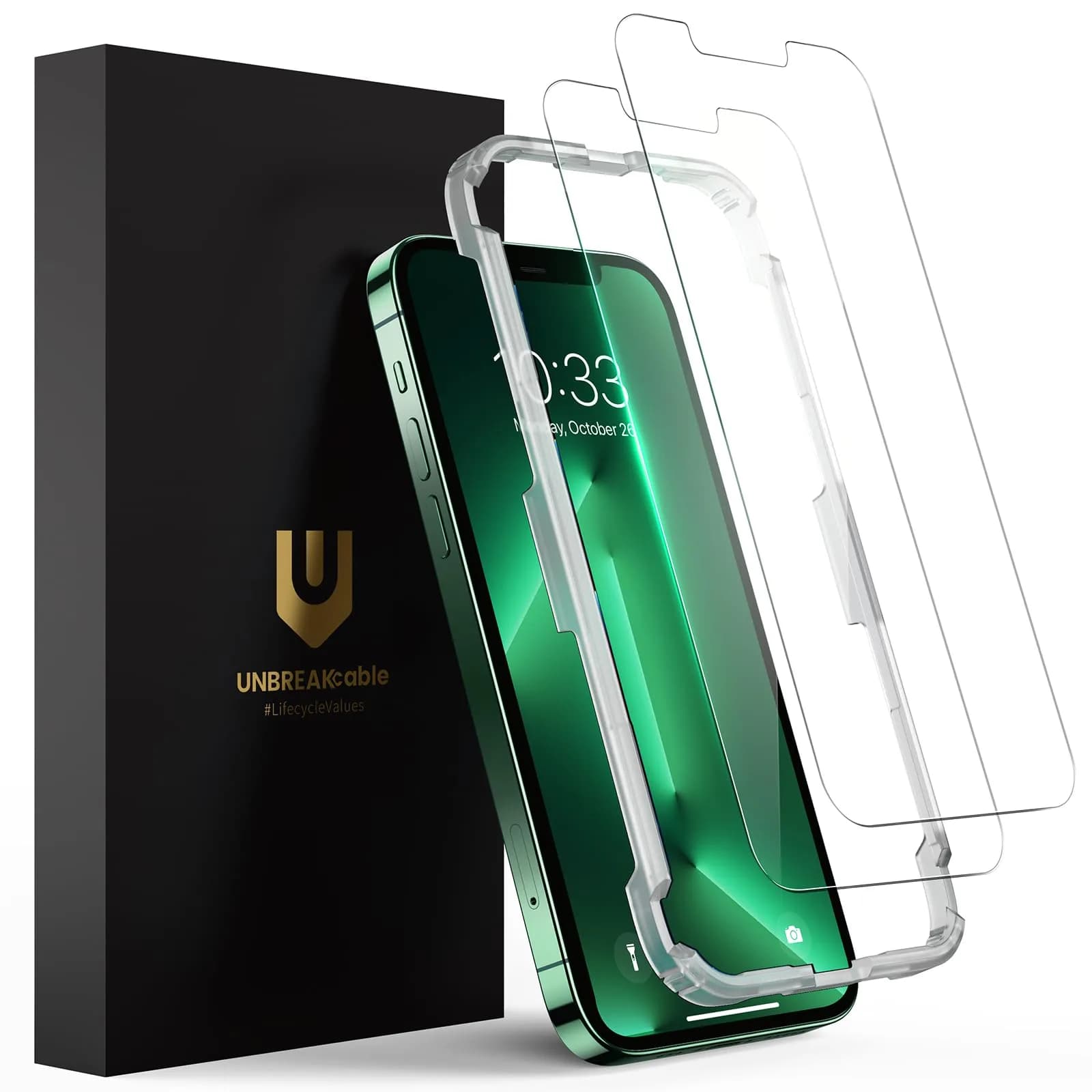 UNBREAKcable 2-Pack Screen Protector for iPhone 14 Plus/13 Pro Max | 9H Hardness, HD Clarity, Easy Install