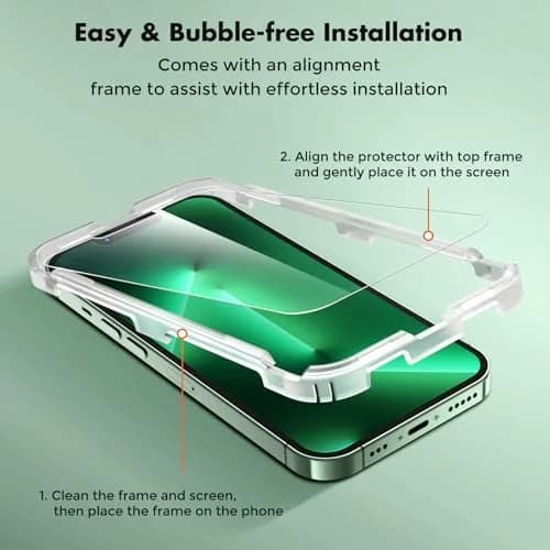 UNBREAKcable 2-Pack Screen Protector for iPhone 14 Plus/13 Pro Max | 9H Hardness, HD Clarity, Easy Install thumbnail 3