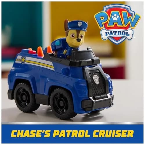 Paw Patrol Chase's Patrol Cruiser Toy Car with Collectible Action Figure | Made with 80% Recycled Plastic thumbnail 2
