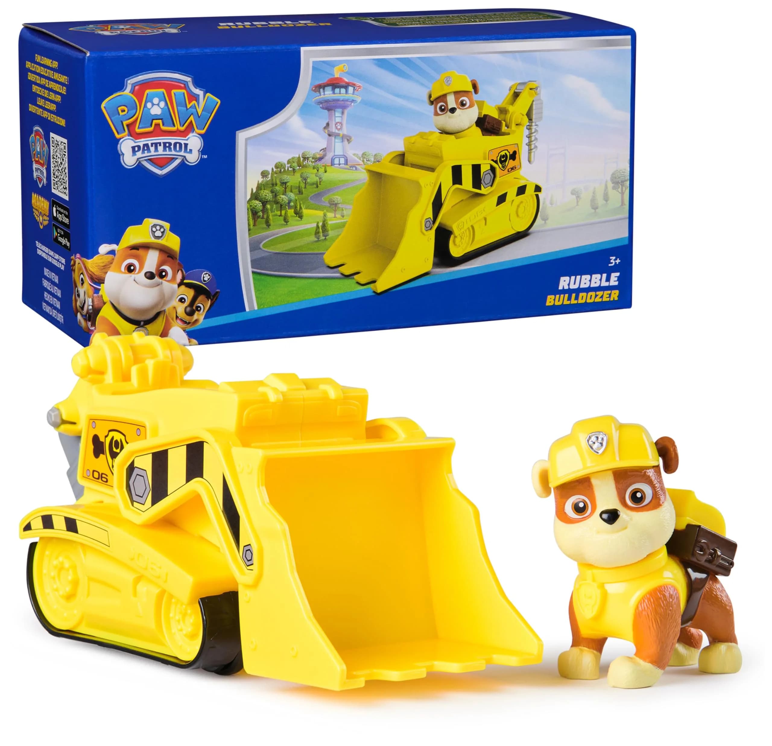 Paw Patrol Rocky's Recycle Truck Toy Vehicle & Collectible Action Figure | ASTM-Tested Educational Toy — Rubble
