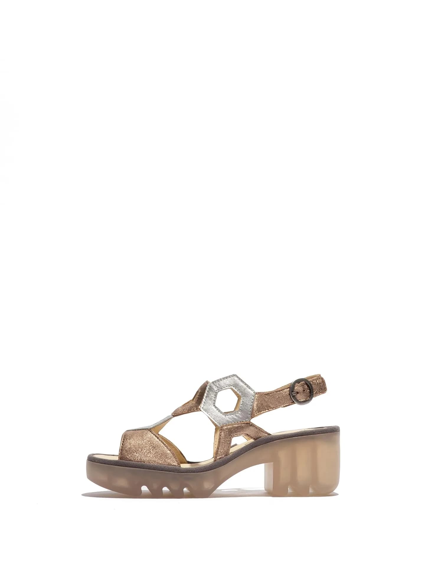 Fly London Tewa573fly Wedge Sandal in Sahara Silver | 9/9.5 | Cushioned Leather Comfort