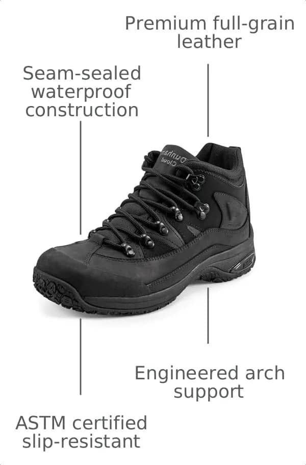 Dunham Cloud Waterproof Boot, Black, 11 X-Wide | Rugged Waterproof Hiking Footwear thumbnail 2