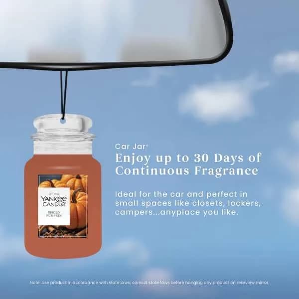 Yankee Candle Spiced Pumpkin Paper Car Jar Air Freshener 10 Fl Oz (Pack of 10) | Long-Lasting Odor Neutralizing Fragrance thumbnail 9